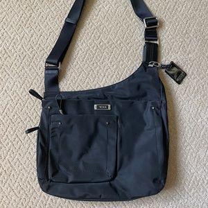 New Tumi Black Nylon CrossBody Bag